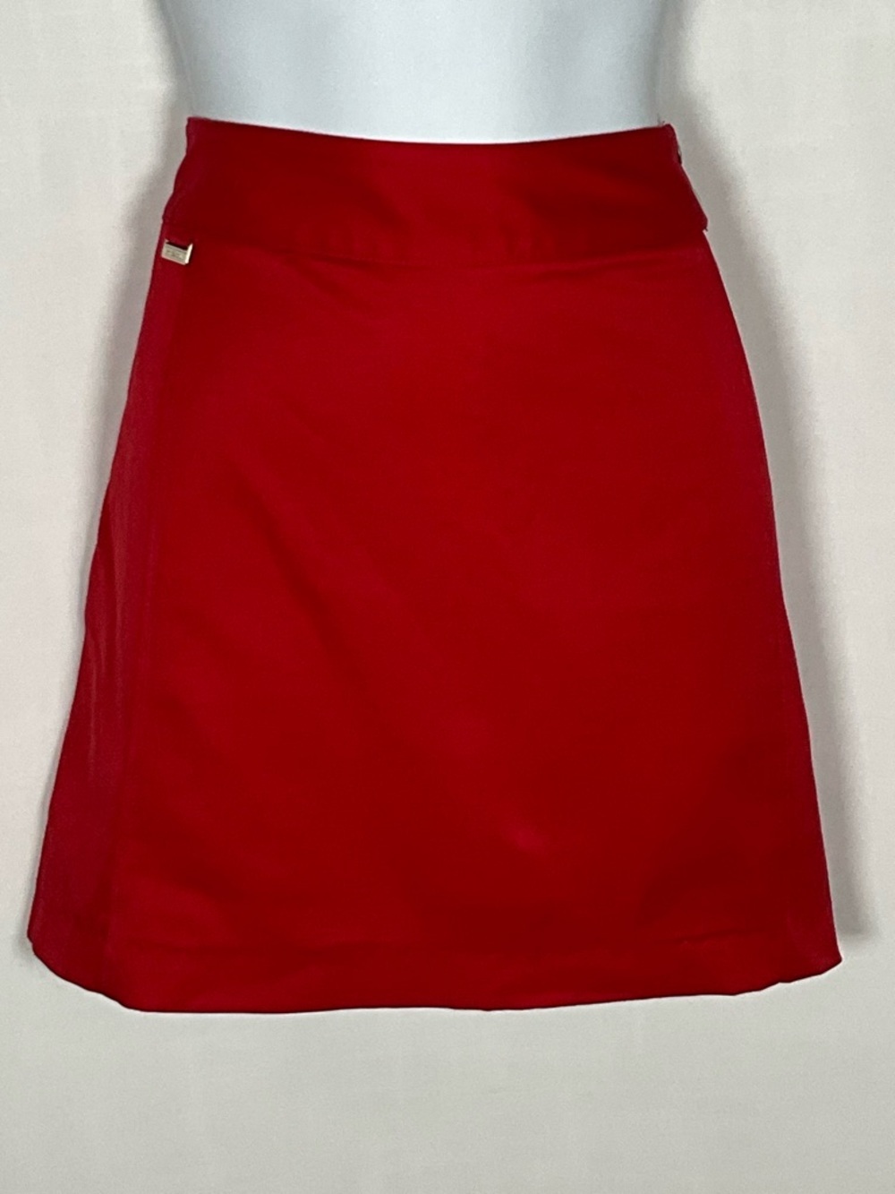 bette&court Skort Size 10 Red Skort with Clean Waistband Side Zipper Two Pockets